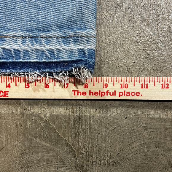 Y2K Wrangler Patchwork Denim Jeans 34x29 Custom Quilt Light Wash Raw Hem - Picture 6 of 7